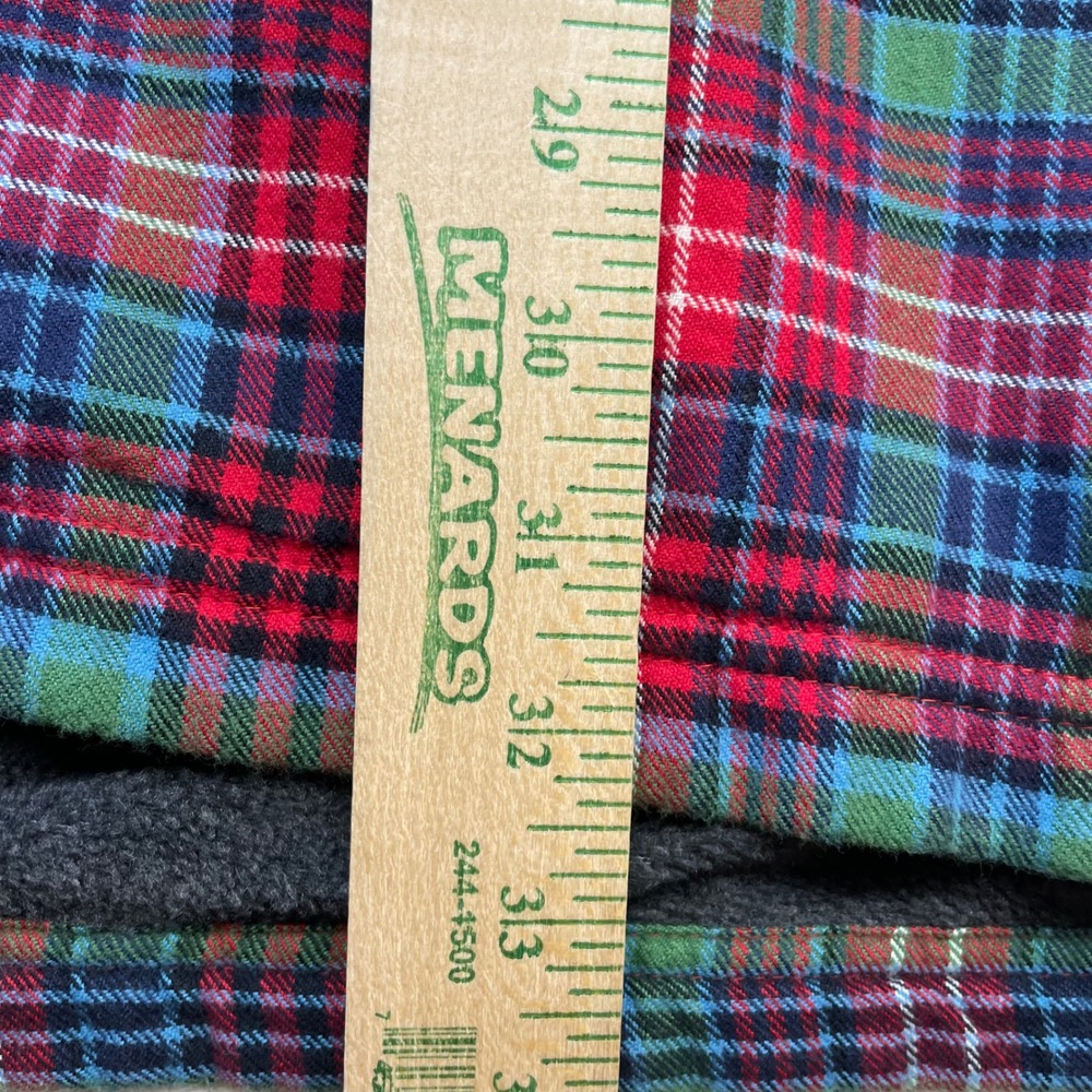 L.L. Bean Flannel Mens M-Tall Red Plaid Fleece Lined Shirt Jacket 252749 Warm - Picture 3 of 9